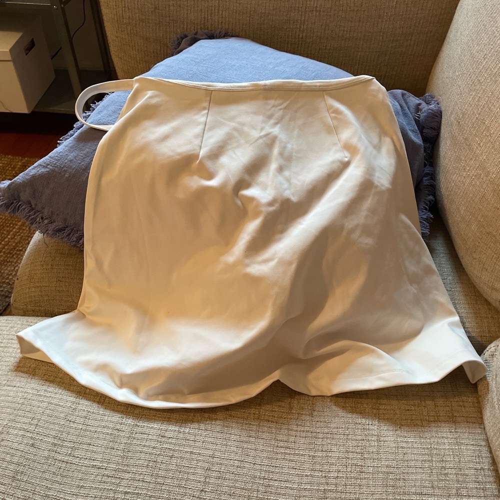 Girlfriend Collective Ivory Wrap Tie Skirt